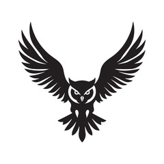 Flying owl silhouette vector illustration