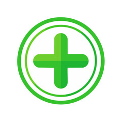 Obraz premium Green Plus Sign Icon Graphic for Health Medical Addition or Positive Concept