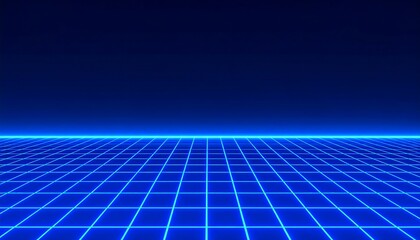 Retro Blue Grid Horizon.