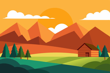 Obraz premium landscape with mountains and hills