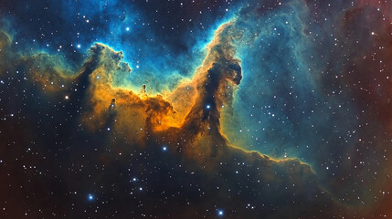 Fototapeta premium Cosmic Landscape Nebula in Deep Space