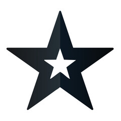 Obraz premium Star Icon with Black Gradient and White Center, Geometric Shape, Vector Symbol on Black Background