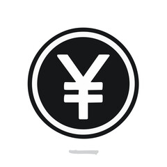 Fototapeta premium White Yen Symbol in Circle Isolated on Black Background Illustration Finance and Currency Concept Design for Financial Transactions