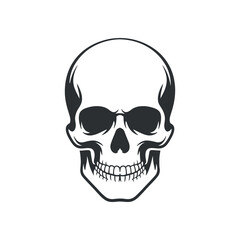 Stylish black and white skull graphic design