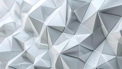 Obraz premium Abstract White Polygonal Geometric Surface - Low Poly Background Texture