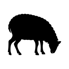 Sheep silhouette vector standing and head down