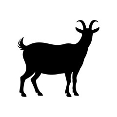 Goat silhouette standing front view