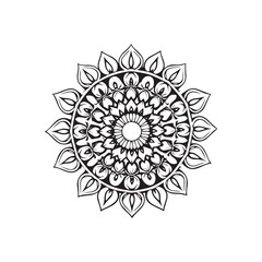 Ornate black and white mandala design element