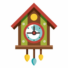 Cuckoo Clock vector icon on white background