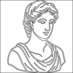 Minimalist line drawing of a classical sculpture © MstAfroza