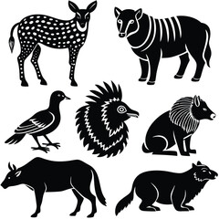 Stylized Animal Illustrations Collection of Unique Wildlife Designs