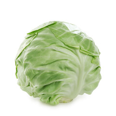 Fototapeta premium One whole fresh cabbage isolated on white