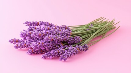 Vibrant Lavender Bouquet On Pink Surface