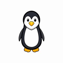 Cute cartoon penguin illustration isolated on white background