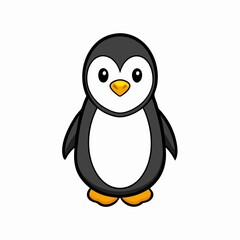 Cute cartoon penguin illustration isolated on white background