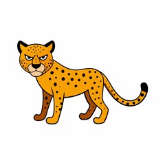 Cartoon cheetah illustration isolated on white background