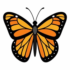 Cartoon monarch butterfly isolated on white background