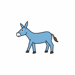 Cute cartoon donkey illustration isolated on white background