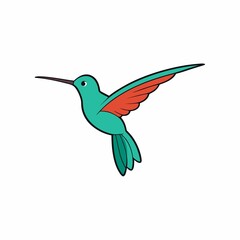 Obraz premium Hummingbird cartoon illustration isolated on white background