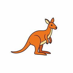 Cute orange kangaroo cartoon isolated on white background