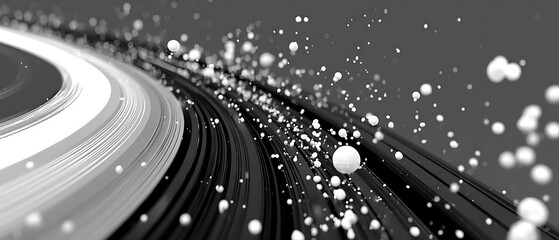 Abstract spiral with particles