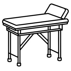 Medical Exam Table Line Art 
