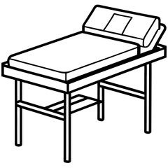 Medical Exam Table Line Art 