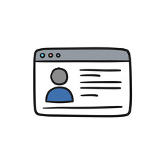 Hand Drawn Webpage Profile Displaying User Data.