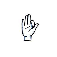 Obraz premium Cartoon Hand Gesture Showing a Positive Sign.