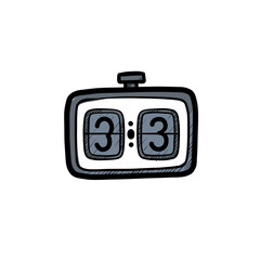 Obraz premium Hand-drawn Scoreboard Displaying a Tie Game with the Number Three.