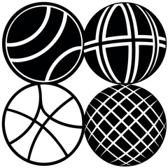Obraz premium Four abstract balls pattern isolated on white background