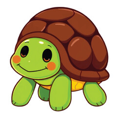 Obraz premium Cute cartoon turtle silhouette illustration for kids