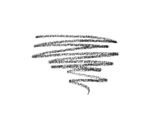 Beautiful eyebrow pencil strokes isolated on white, top view