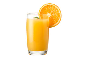 fresh orange juice on transparent background