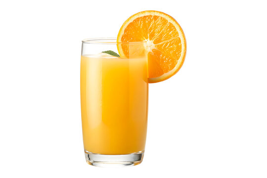 fresh orange juice on transparent background