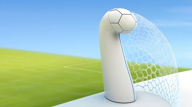 Futuristic soccer goal with a unique design