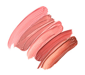 Fototapeta premium Colorful lip glosses isolated on white, top view