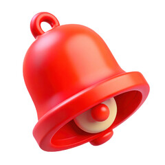 Fototapeta premium 3d render of red bell notification icon isolated on transparent background