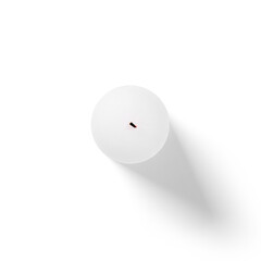 A simple white candle with a small wick, designed for lighting and ambiance.