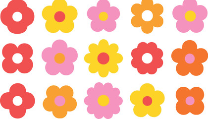 Retro Flower Power A Groovy Collection of Cheerful Floral Designs for a Fun and Nostalgic Vibe