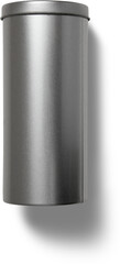 A sleek, metallic container with a cylindrical shape, likely used for storage or packaging.