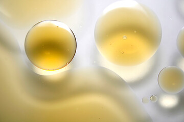 Macro View of Colorful Oil Bubbles in Artistic Abstract Design