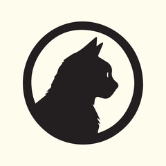 Black  Cat logo design, vector  