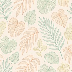 Seamless floral and leaf pattern design for nature-inspired backgrounds and textiles