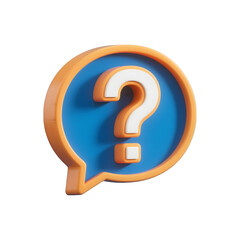 3d render of a question mark in a speech bubble