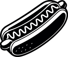 grilled hot dog vector Shallotte on white background