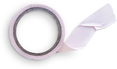 A roll of pink masking tape with a portion unrolled, commonly used for crafting, labeling, or painting.