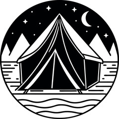 outdoor tent for beach camping vector Shallotte on white background