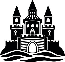 sandcastle building vector Shallotte on white background