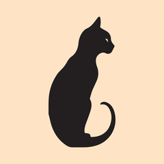 Black  Cat logo design, vector  